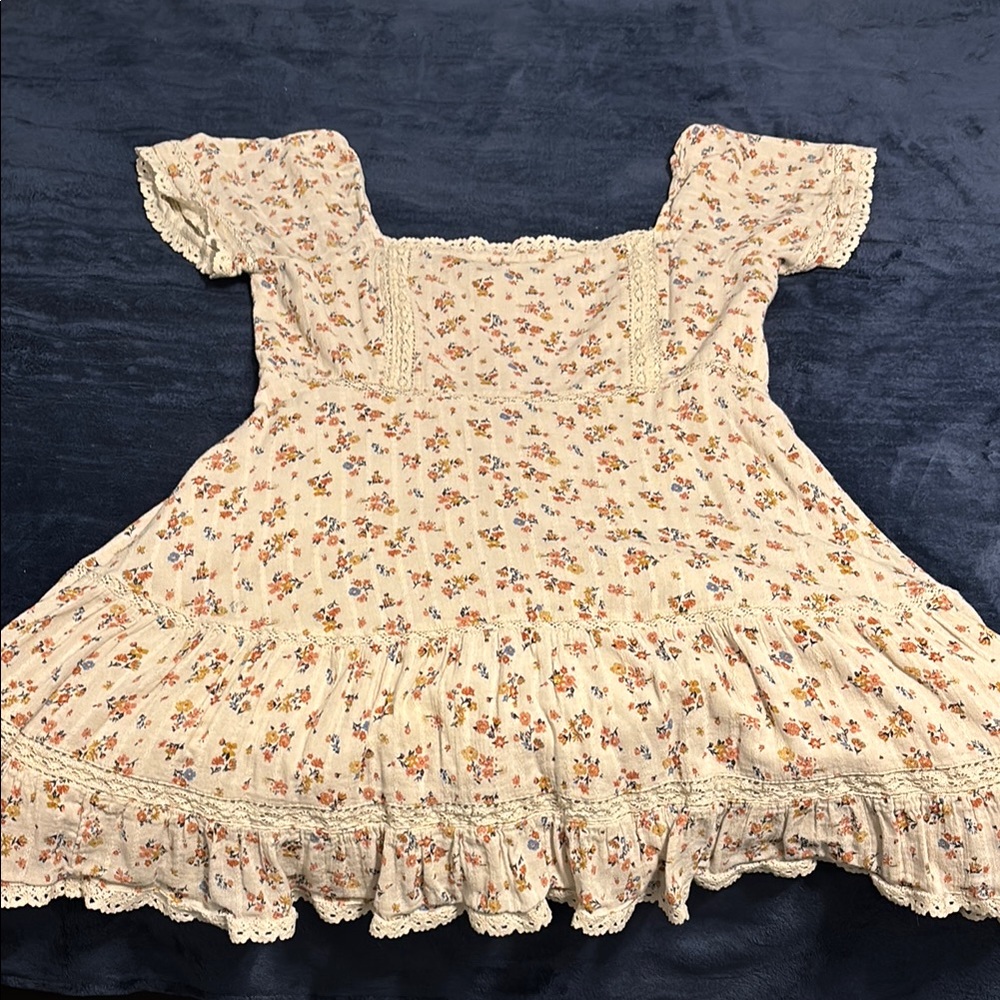 Floral Lace-Trimmed Dress